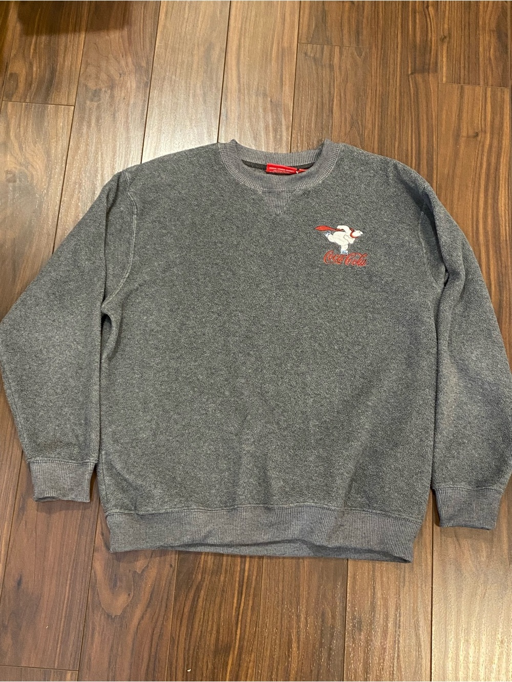 Coca Cola Fleece Pullover Sweatshirt Embroidered Polar Bear and Logo Size Large